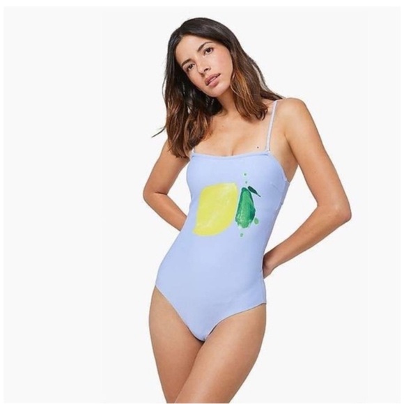 Onia Estelle textured lemon one piece in a pretty periwinkle. Size small NWOT! - Picture 1 of 16